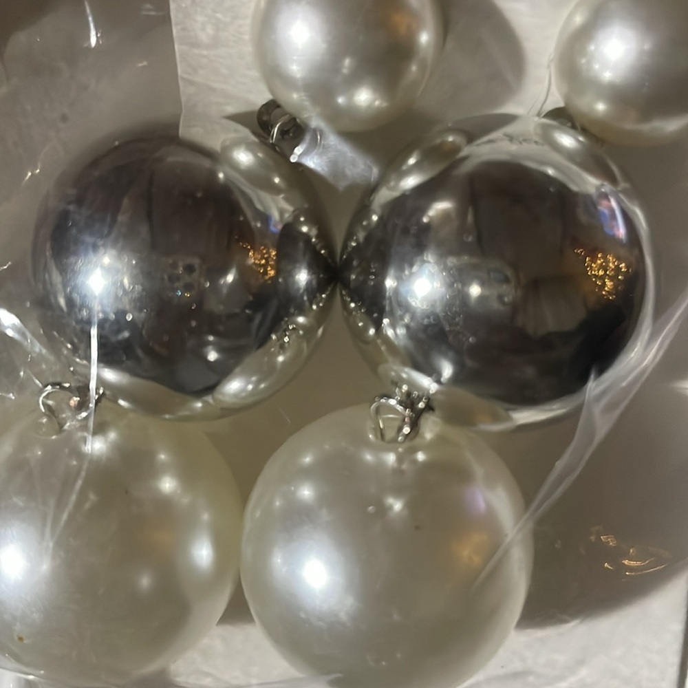 Pearl Silver Bauble Drop Earrings - Picture 8 of 16